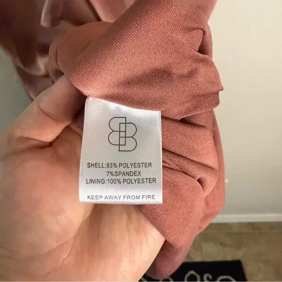 Baltic Born Poppy Satin Midi Dress Rosy Brown XXXL Tie Front - Picture 14 of 16